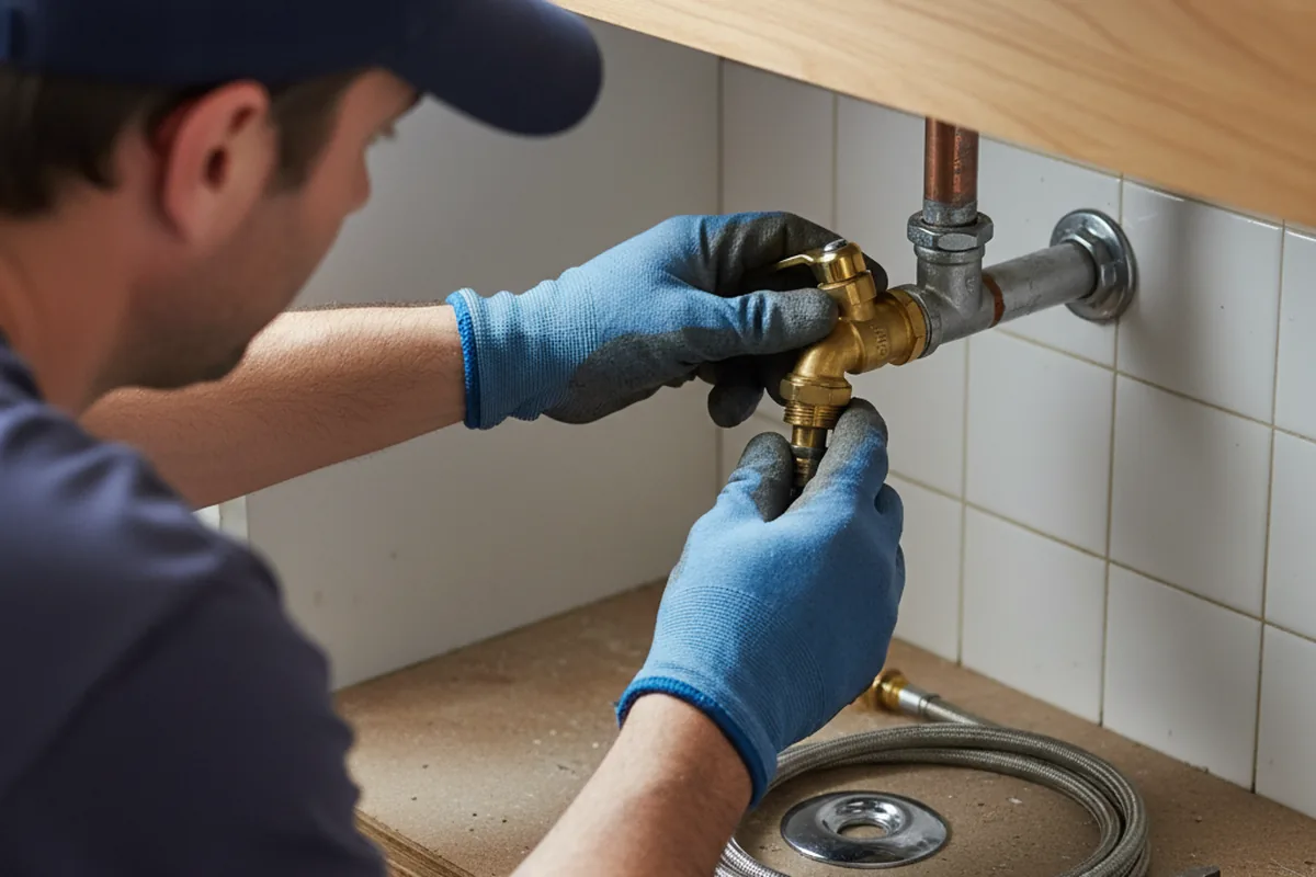Shutoff valve and fitting work during Emergency Plumbing in Georgetown
